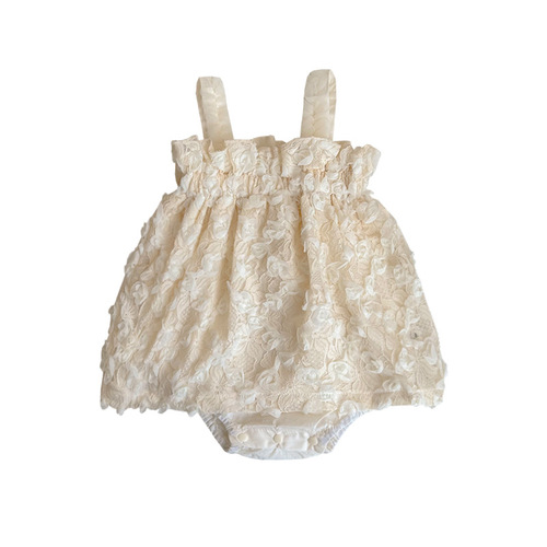Baby girl summer cute clothes baby one-piece bodysuit summer outing princess rompers jacquard suspenders harem