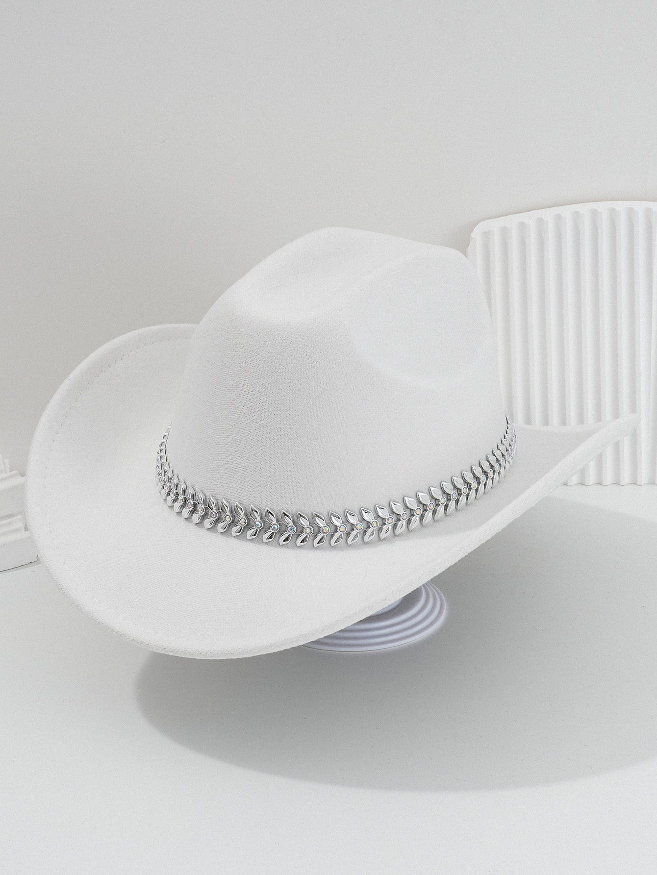 Panama cowboyhatt med 3d-löv rhinestone bälte för fest_voghion.com