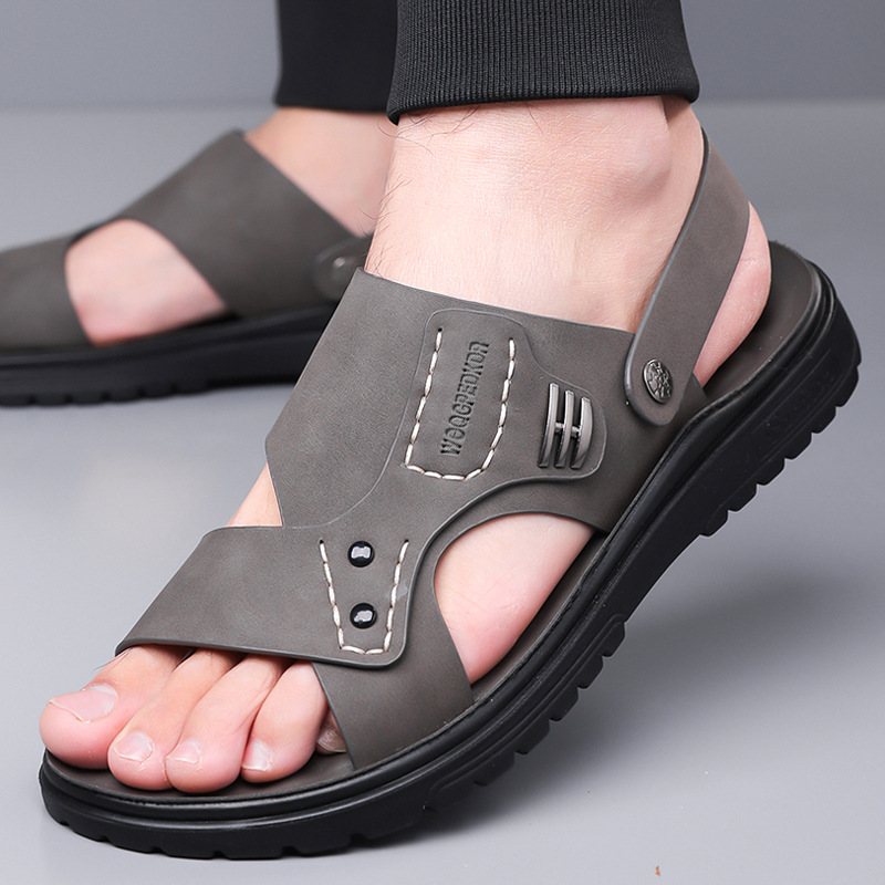 Men's Non-slip Soft Thick Sole Sandals For Beach And Driving_voghion.com