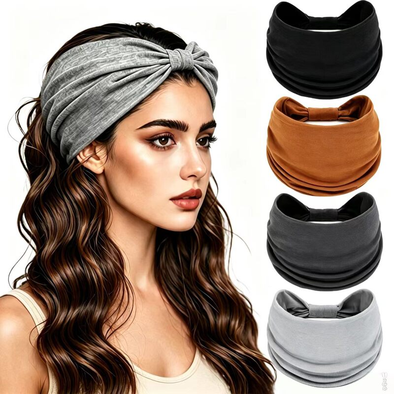 European and American Style Solid Color Wide Elastic Sports Headband, Yoga Sweat-Absorbing Headband, Retro Women's Headband European and American Style Solid Color Wide Elastic Sports Headband, Yoga Sweat-Absorbing Headband, Retro Women's Headband