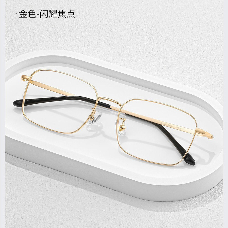 Men's gold wire box high-level myopia glasses anti-blue light business myopia frame with power eye frame for women