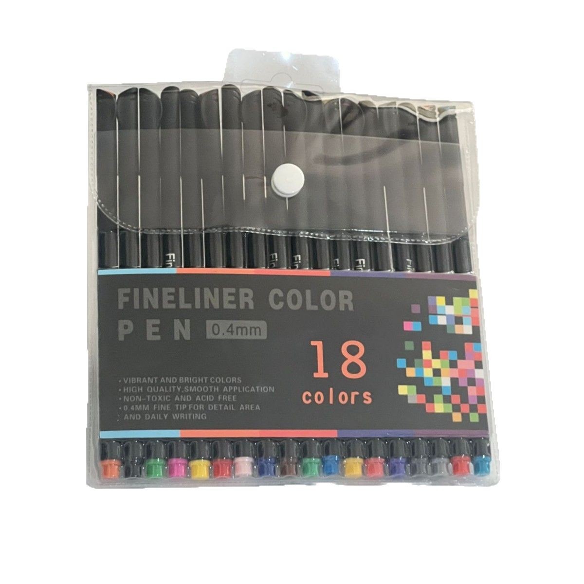 컬러 바늘 펜 18색 세트
