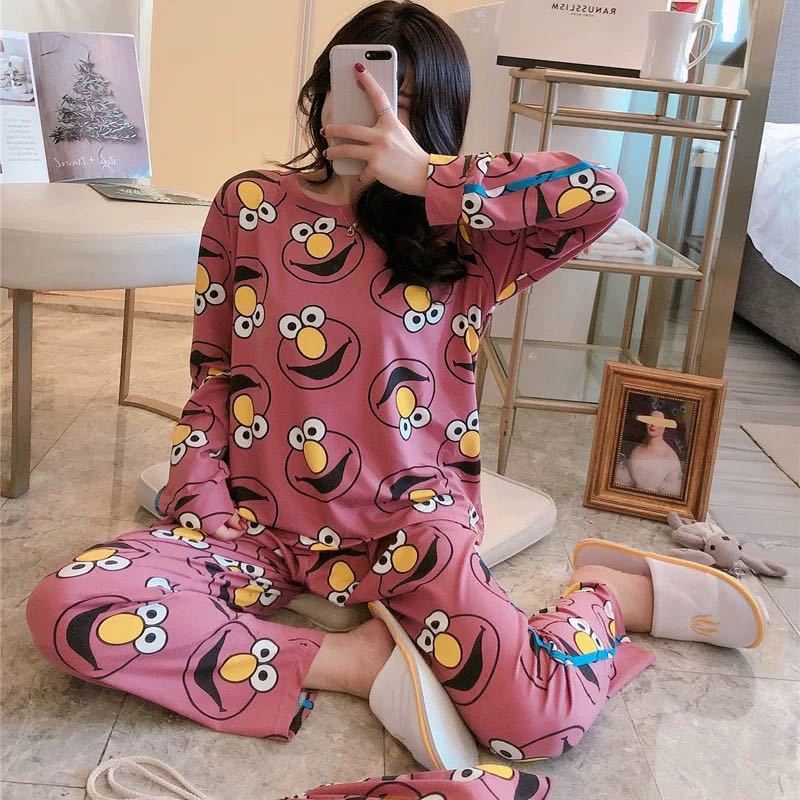 Pijamas mujer otoño estudiante ins manga larga primavera y otoño estilo coreano