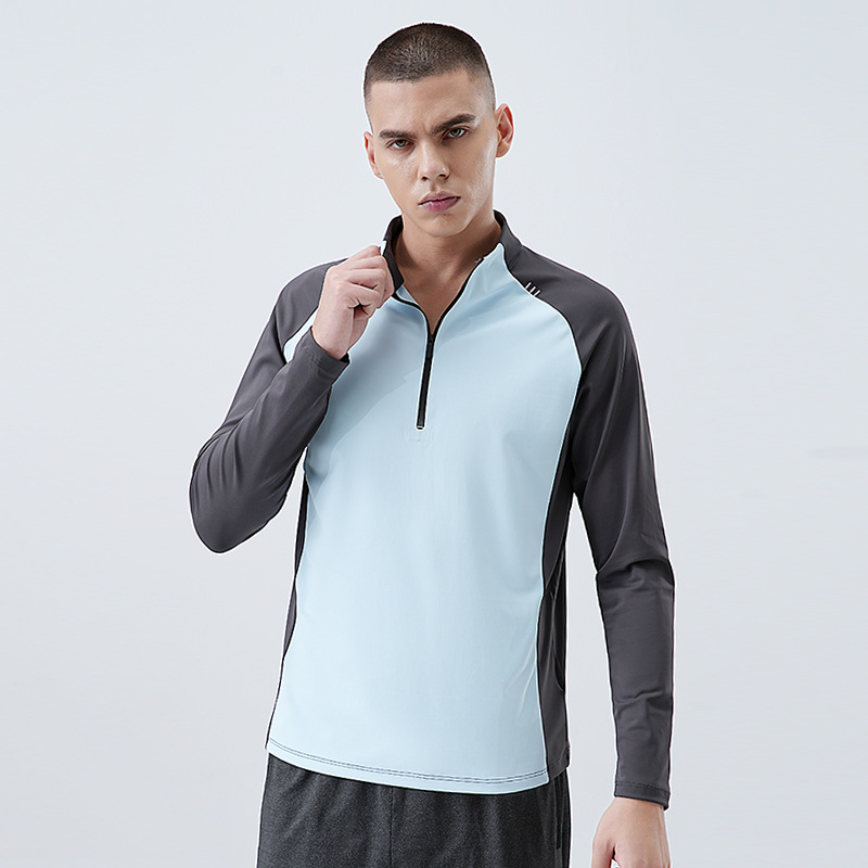 2025 nueva camiseta deportiva al aire libre para hombre, cuello alto, correr, ropa de secado rápido, montañismo, senderismo, deportes, ocio, base interior