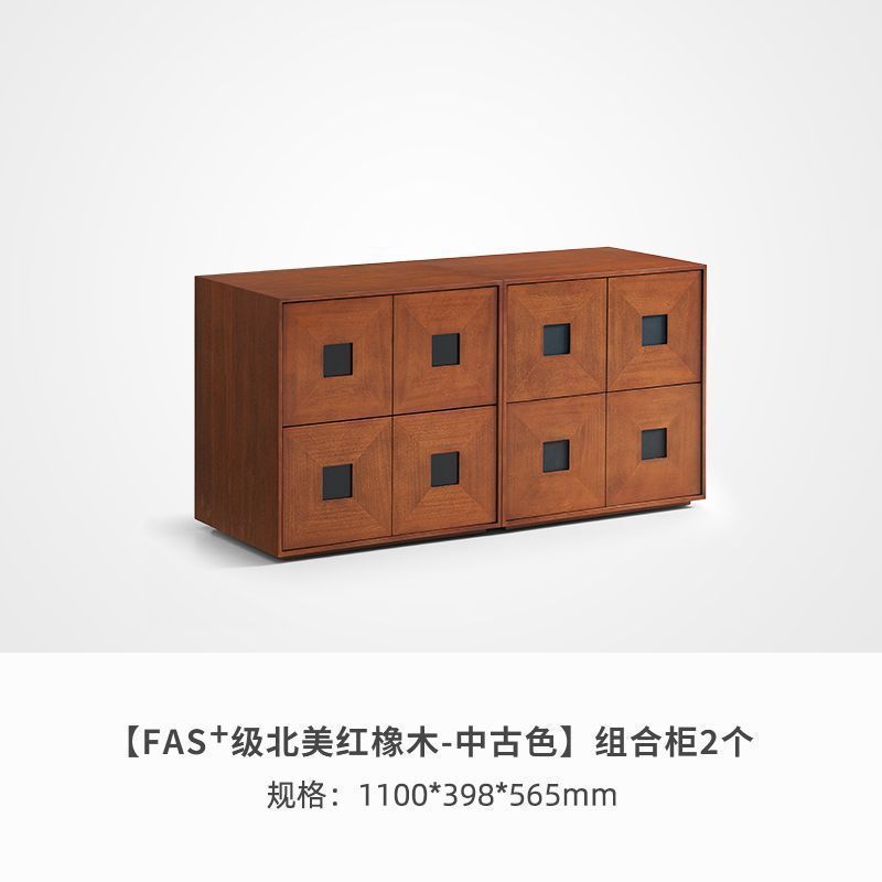 斗柜组合柜实木复古家用客厅边柜卧室斗柜中古风卡门柜靠墙组合柜|undefined