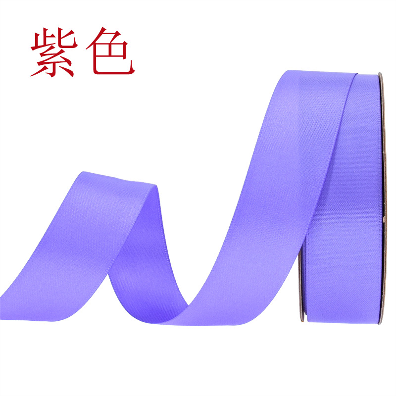 Transfronterizo 2.5 cinta de poliéster de cifrado doble cara cinta de seda mate vestido de boda decoración regalo de flores embalaje cinta forjada 25m