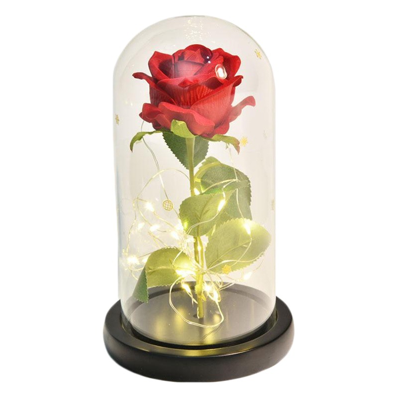Transfronterizo Pequeño Príncipe Rosa artificial 24K hoja de oro rosa de cristal de luz LED de San Valentín regalo de Navidad