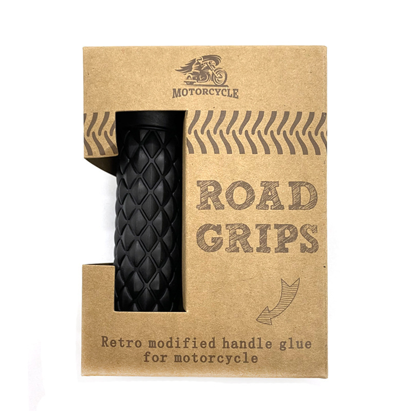 Venta al por mayor motocicleta agarre TPU vintage manija cubierta rombo mango pegamento universal rombo manija cubierta Retro