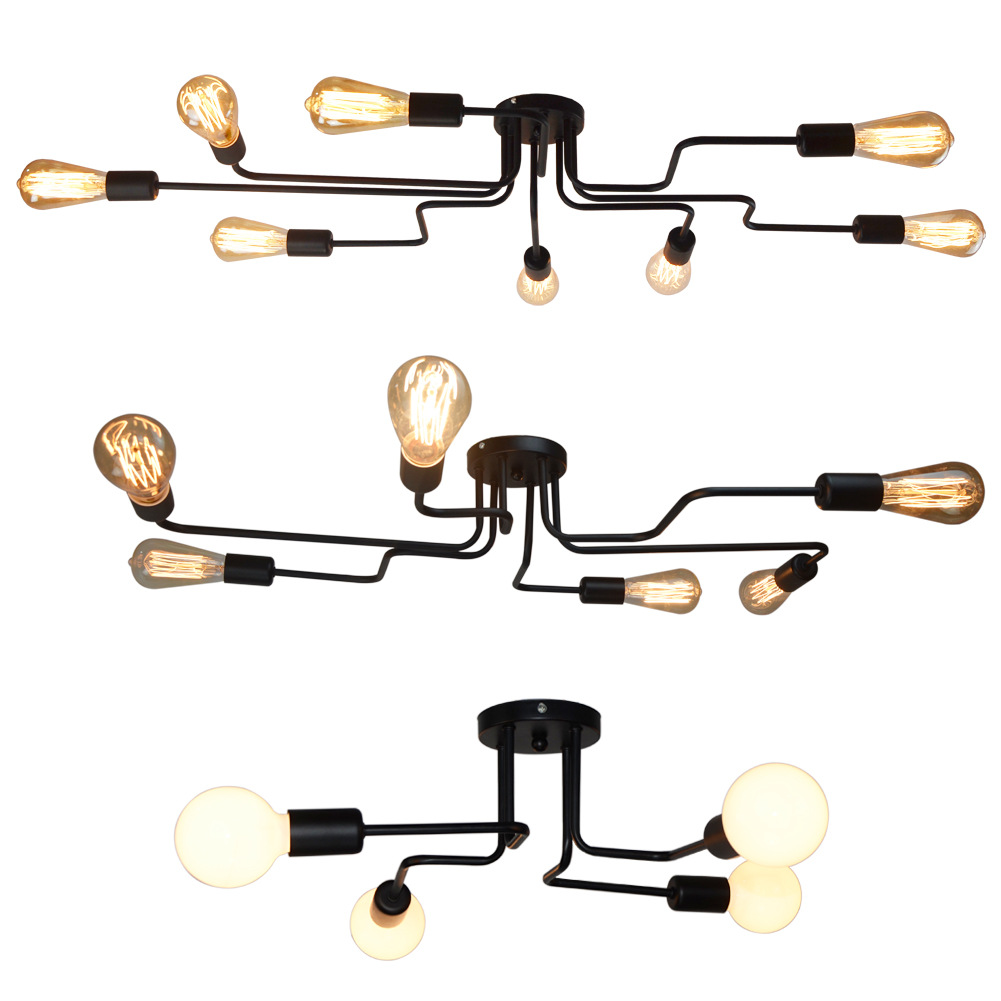 Lámparas de iluminación interior decorativas americanas dormitorio Internet Celebrity Nordic salón balcón bombilla lámpara de techo lámpara al por mayor transfronteriza