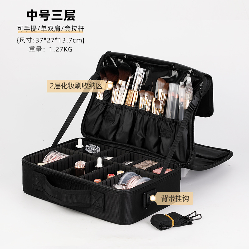 Bolsa de maquillaje portátil del fabricante original, bolsa de almacenamiento de cosméticos portátil de gran capacidad, caja de maquillaje, almacenamiento en el hogar, impermeable