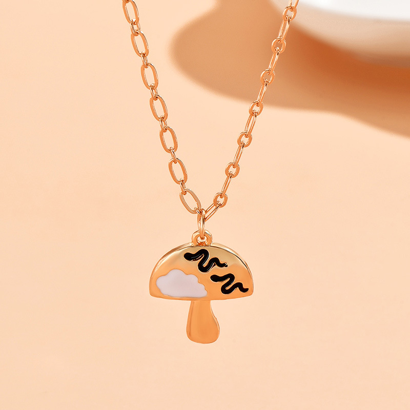 1 Piece Original Design Mushroom Alloy Enamel Plating Womenu0027S Pendant Necklace