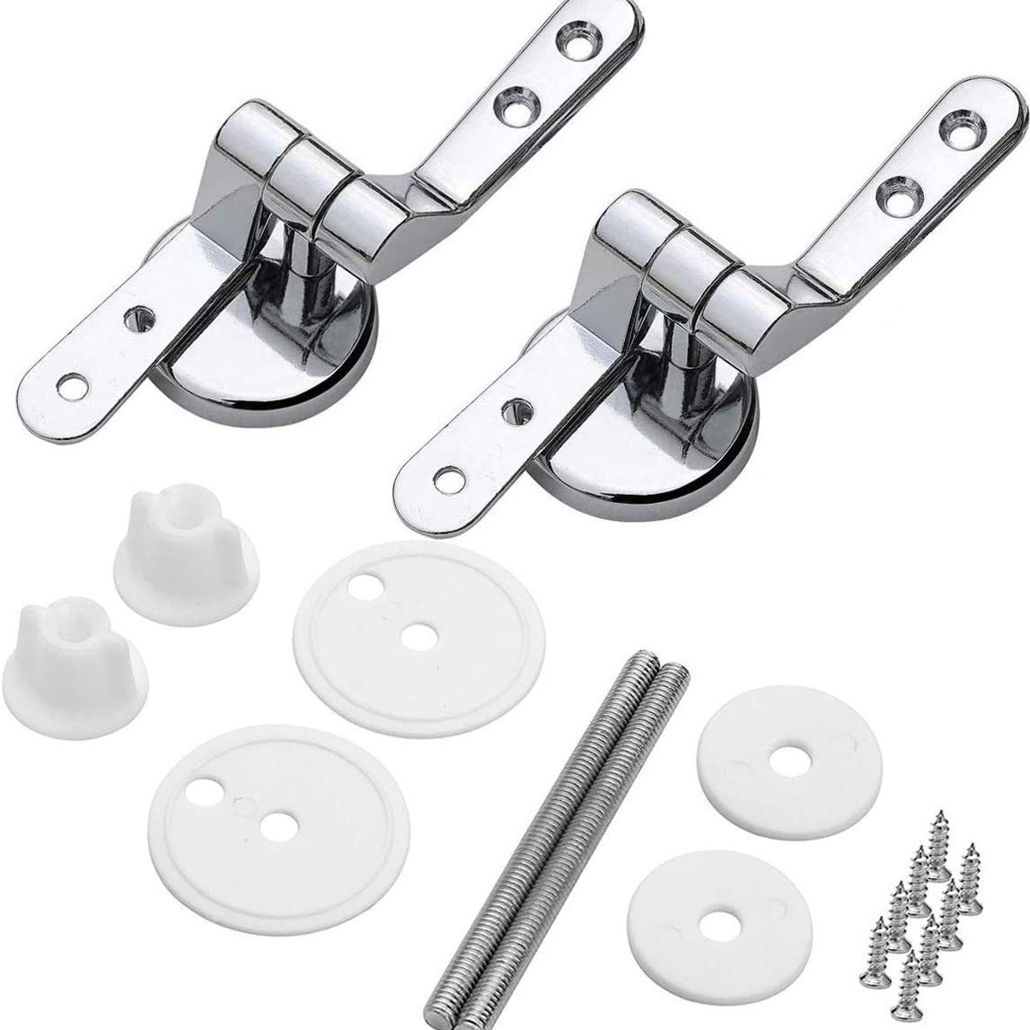 Amazon hotel hotel hotel pesado accesorios de inodoro con tornillo baño de aleación de zinc cubierta de inodoro bisagra