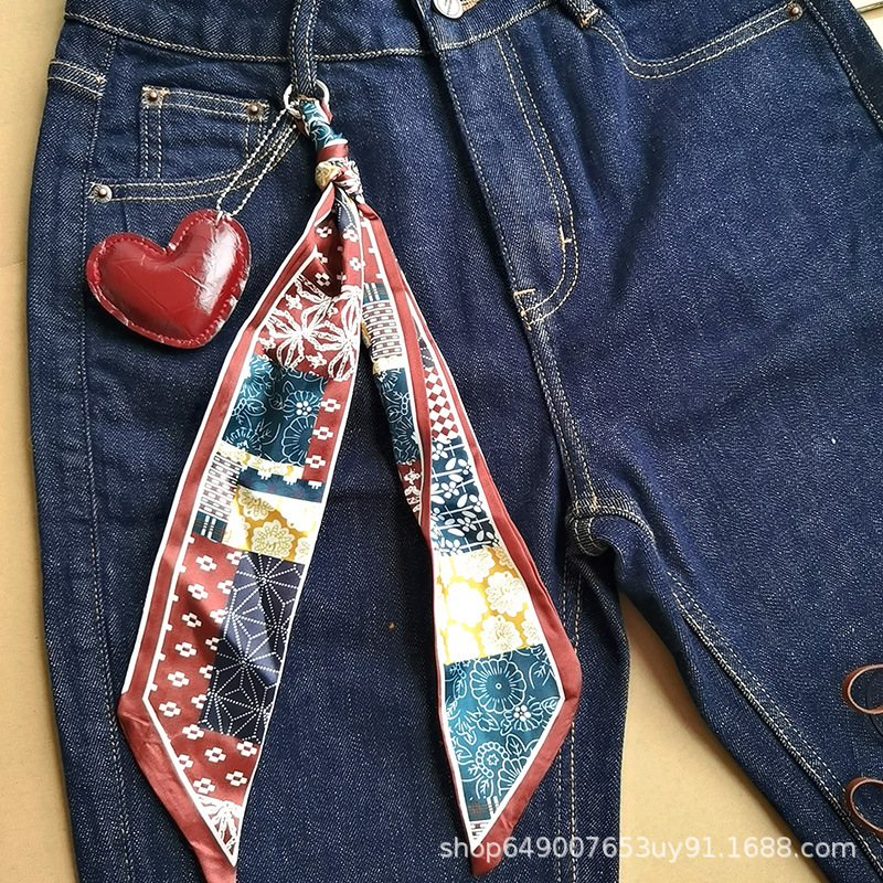 Miu línea de moda jeans bolsos colgantes de lana cuerdas bufandas amor bolsas de cuero colgantes mirad versátiles