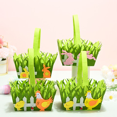 Cross-border new product Hao Bei Easter decorations Easter square portable non-woven basket Easter decorations