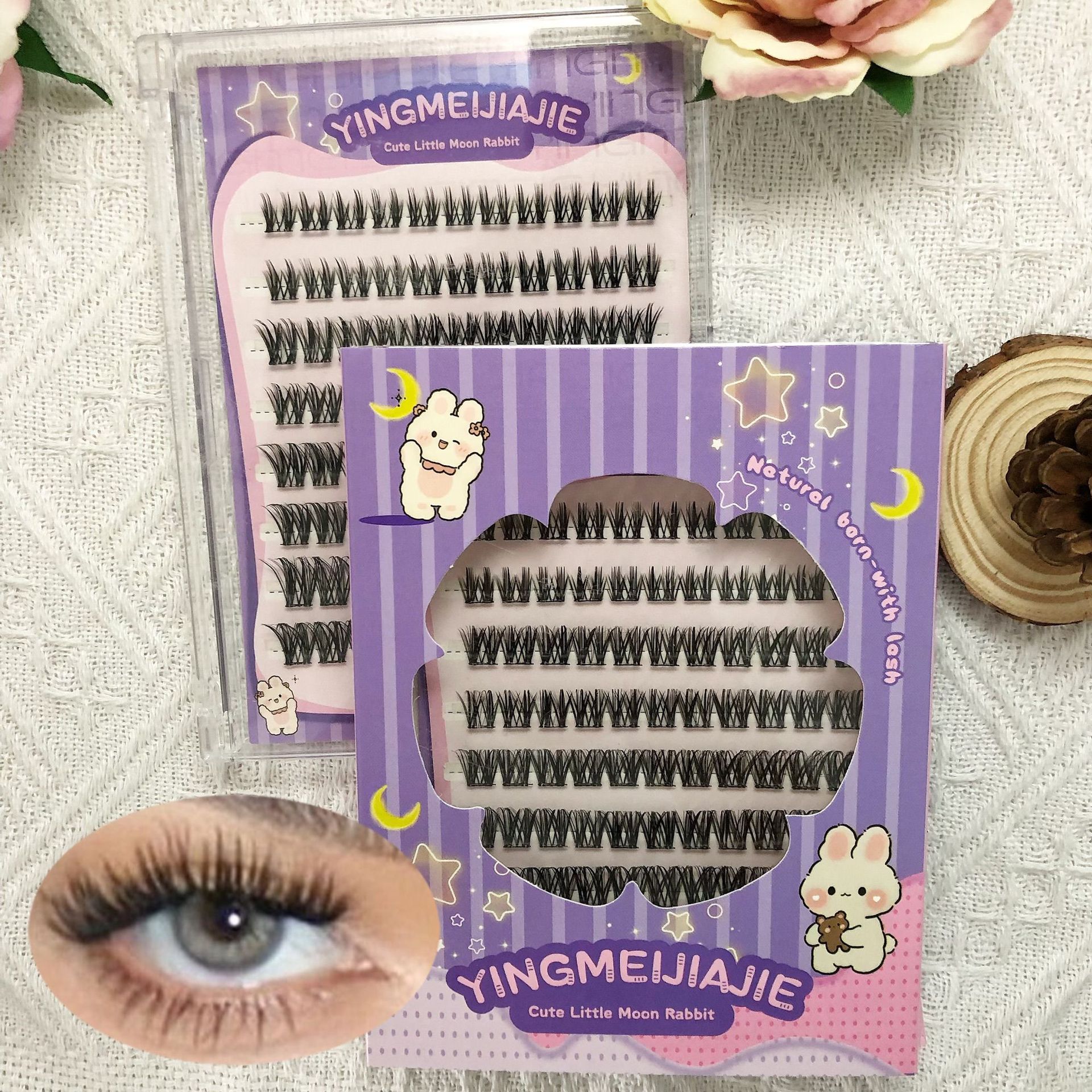 Transfronterizos de pestañas falsas, pestañas de gran capacidad, pestañas sin acero, segmentos DIY, pestañas falsas de extensión suave, pestañas falsas sin pegamento, pestañas falsas