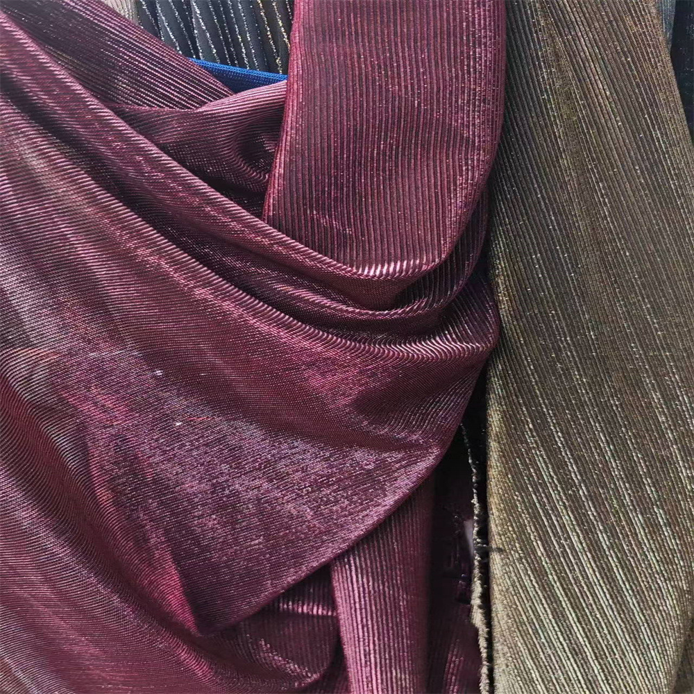 批发金银丝闪光金面料 亮丝弹力闪亮针织布 女裙礼服 万圣节 现货