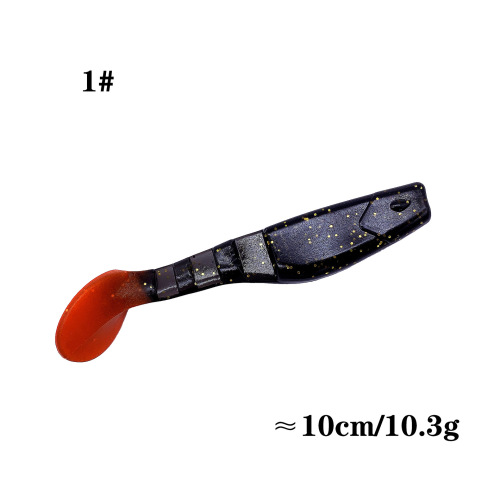 Whale Predator's new large two-color PVC Lua multi-section bait T-tail bionic soft bait fake lure Lua fake fishing bait wholesale