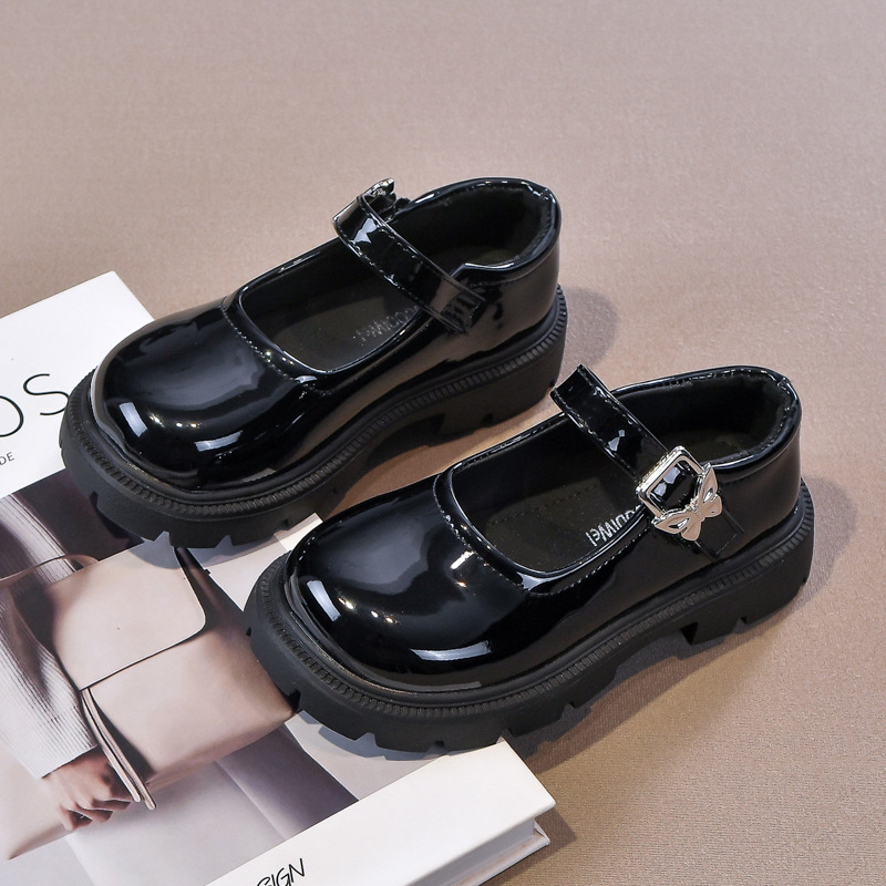 Zapatos de cuero para niñas Mary Jane zapatos individuales 2025 primavera y otoño nuevos zapatos de princesa de estilo británico zapatos de rendimiento para niños de suela blanda negra image 4
