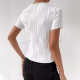 Amazon European and American spring and summer new round neck short sleeve solid color slim irregular vertical stripes women's T-shirt