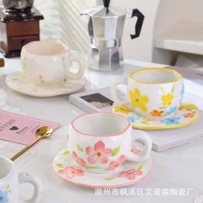 Creative ceramic coffee high quality tea cup for beloved, hand painting