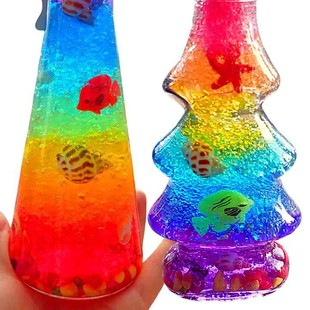 DIY Handmade Activity Rainbow Ocean Bottle Starry Sky Bottle Water Baby Material Cork Drift Bottle Wishing Glass Bottle