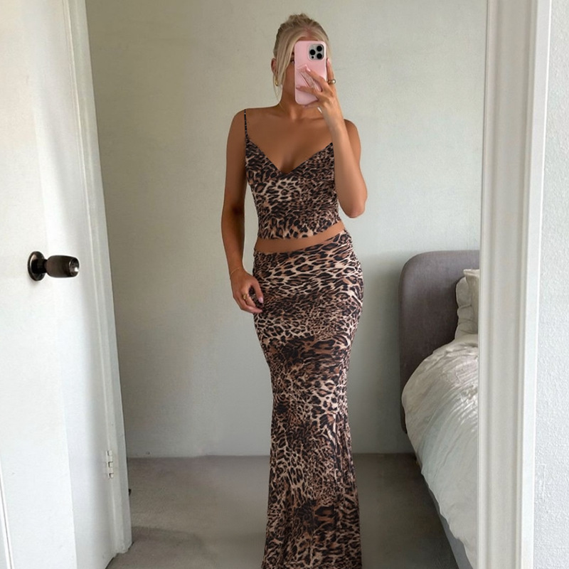Set met camisole met v-hals en bodycon rok voor dames_voghion.com