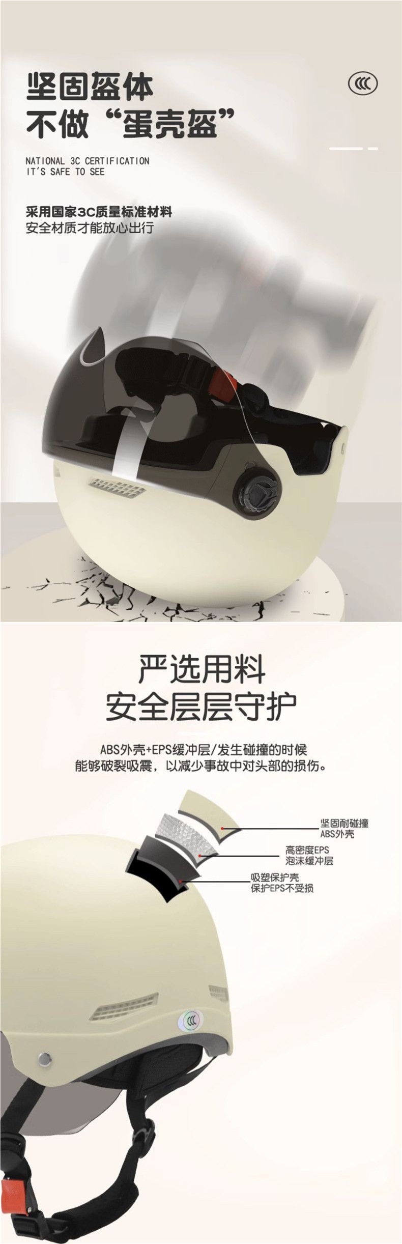 New National Standard 3C Certified Electric Motorcycle Helmet Sunscreen Lens