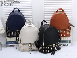 Foreign trade wholesale cross-border purchasing Europe and the United States fashion shoulder bag rivet bag Joker solid color 018#