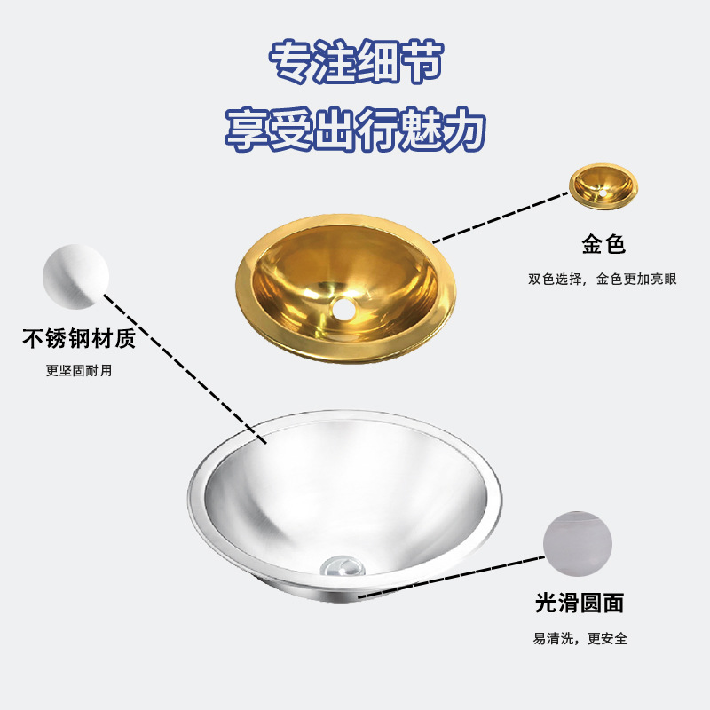 Guangrun alta gama RV yate acero inoxidable plata fregadero accesorios de RV GR-584