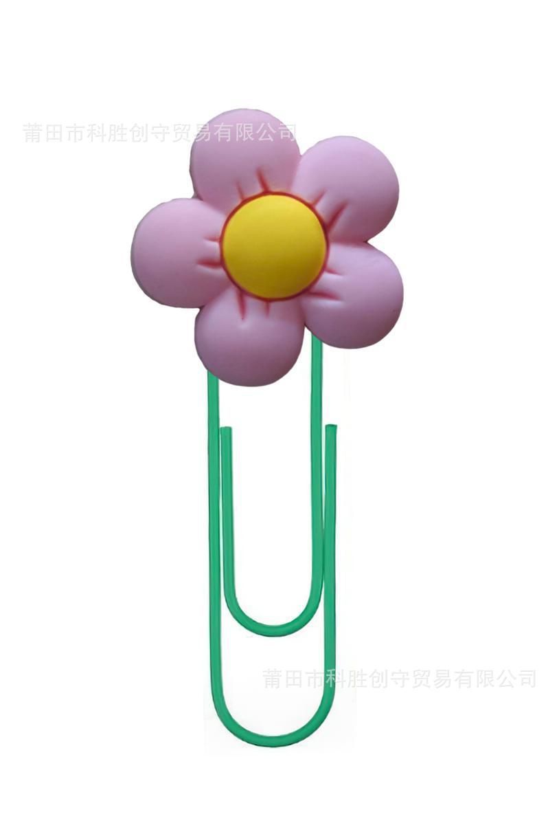 Flor clip de papel PVC marcador clip de papel de dibujos animados nuevo papelería de oficina