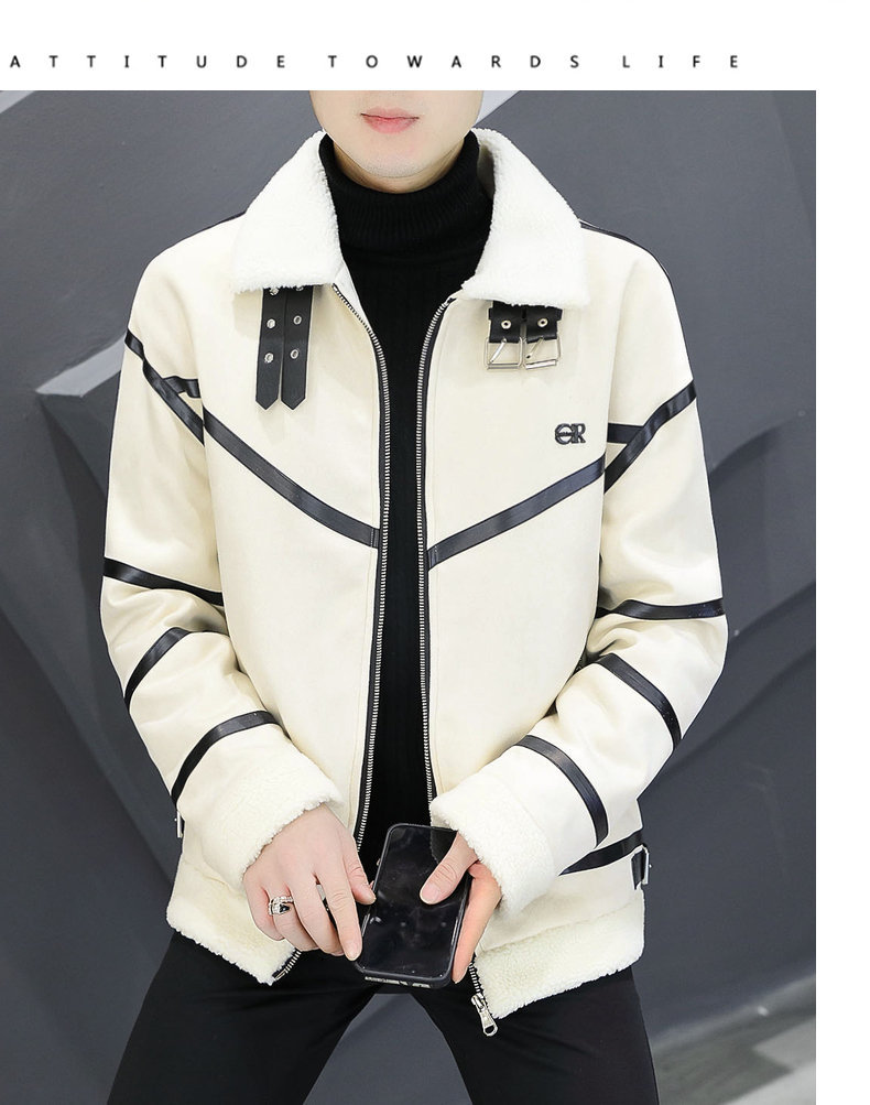 Winter New Men's Leather Jacket Thickened And Velvet Fur Integrated Korean Version Leather Jacket Handsome Coat_voghion.com