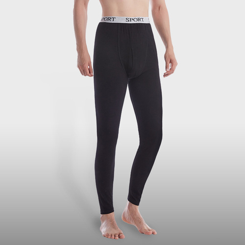 New Autumn and Winter Thin Lycra Cotton Men's Autumn Pants Youth Slim Elastic Warm Pants Pure Cotton Line Pants Leggings