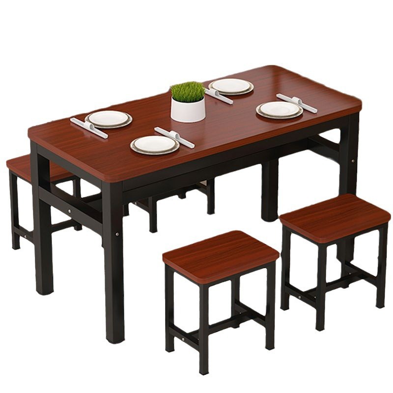 Dining Table and Chairs, Restaurant Rectangular Table and Chair Combination, Breakfast Snack Bar Table, Long Table and Chair, Canteen Table and Chair Combination
