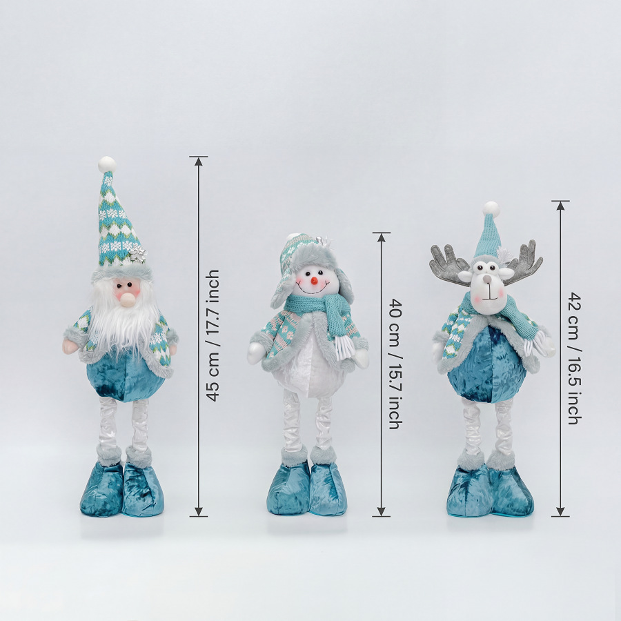 Navidad retráctil peluche ropa de punto Papá Noel muñeco de nieve reno Navidad muñeca creativa