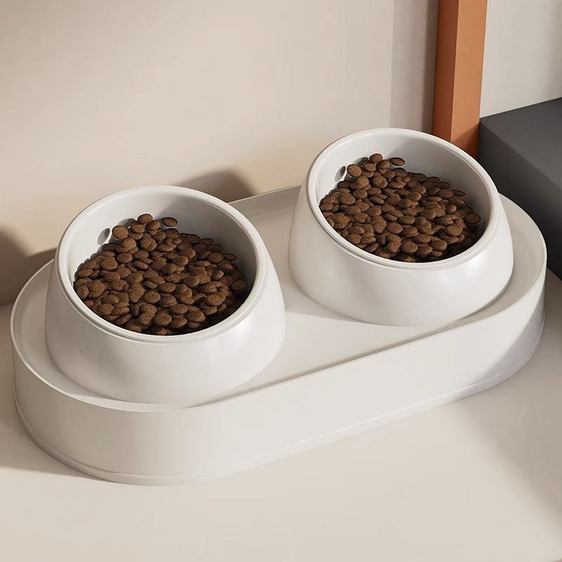 Transfronterizo a prueba de fugas de cerámica doble tazón perro tazón de alimentación de acero inoxidable gato tazón de fuente de comida para mascotas suministros de peluche