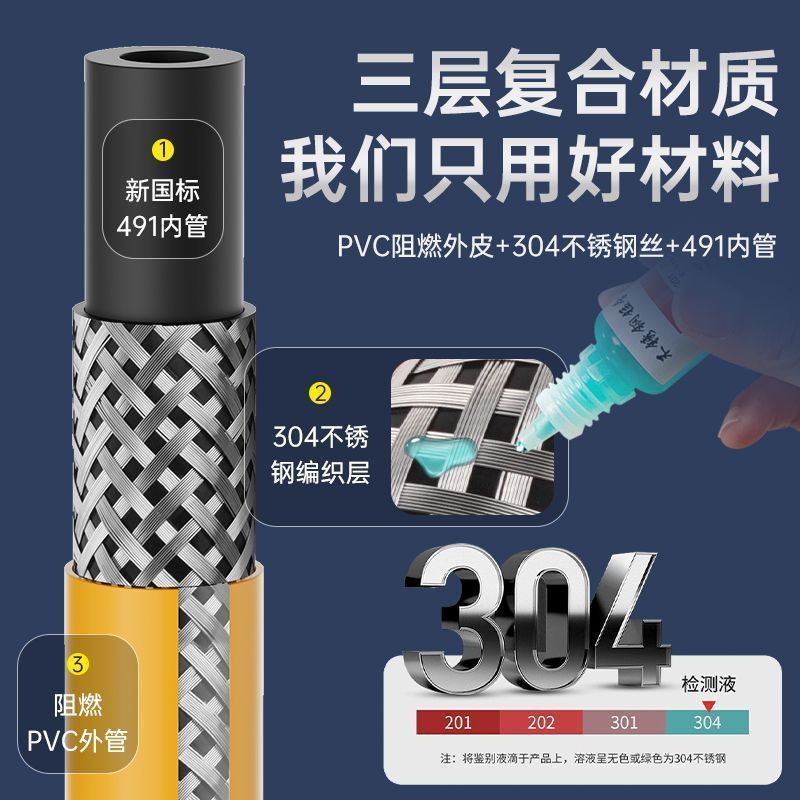 [メーカー卸売] 家庭用鋼線編組ガスパイプ防爆液化天然ガス中圧金属ホース|undefined