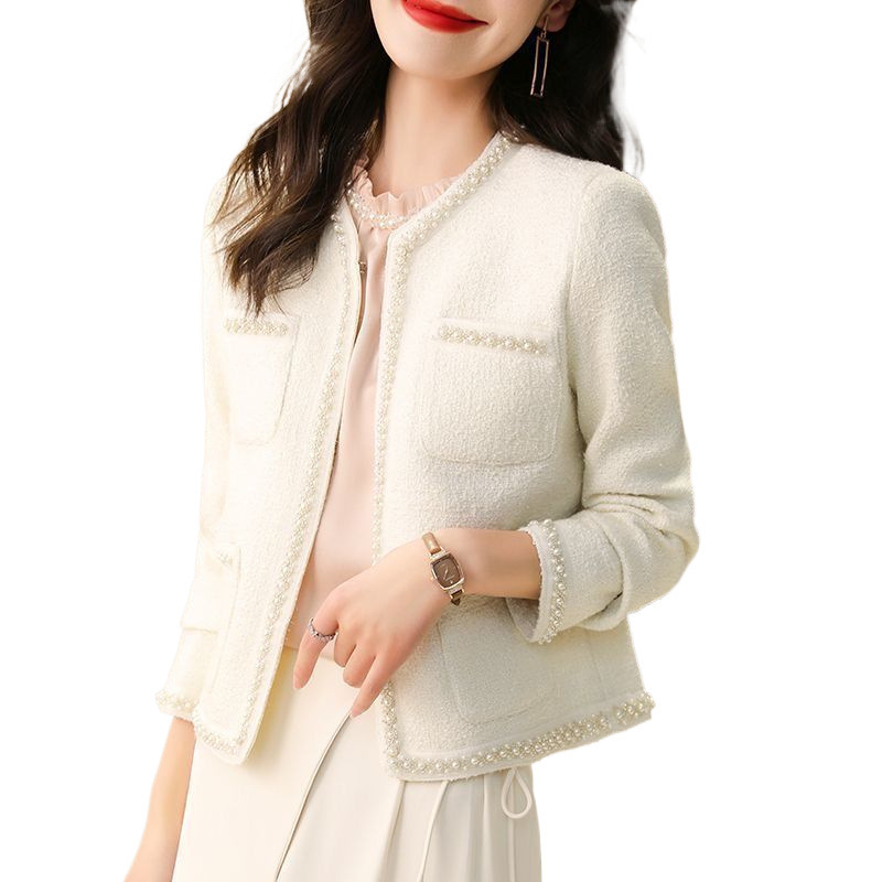 小香风外套女2025春秋新款高级感洋气休闲时尚小个子钉珠短款上衣|undefined