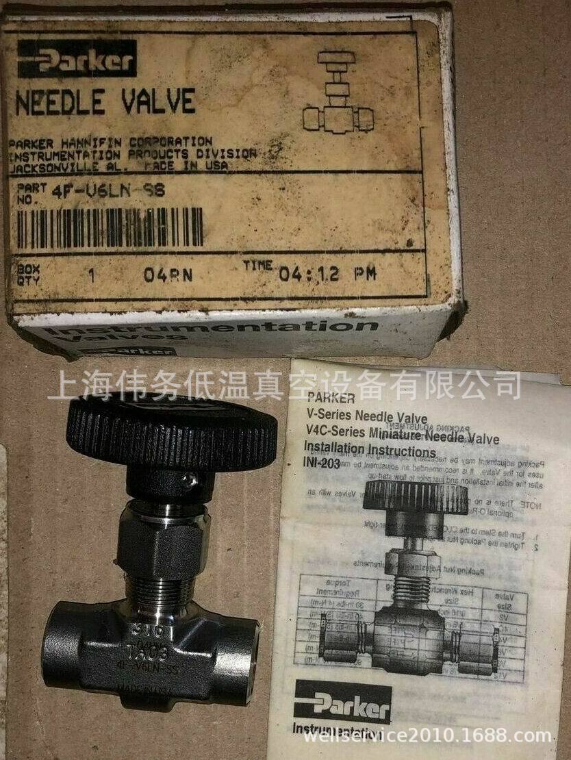 PARKER 4F-V6LN-SS 1/4" MNPT 316ss Needle Valve