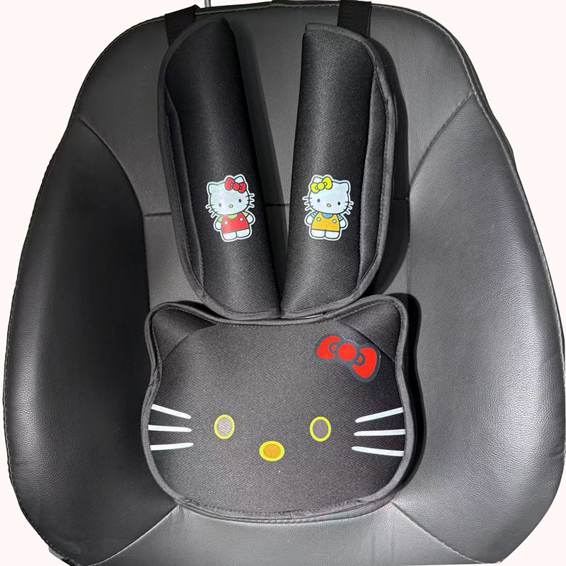 Cat Head Auxiliary Safety Belt Limiter Holder, Car Kids Safety Belt Adjustment Anti-Stranglehold Shoulder Protector