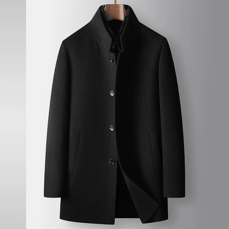 Demi-season woolen coat, liner, woolen jacket, increased thickness