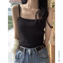 白色针织小吊带背心女2025夏法式设计感外穿内搭打底辣妹穿搭上衣