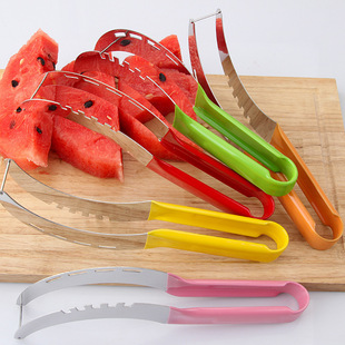 Watermelon Slicer Stainless Steel Dicing Divider Household Melon Fork Spoon Melon Cutting and Meat Scooping Tool
