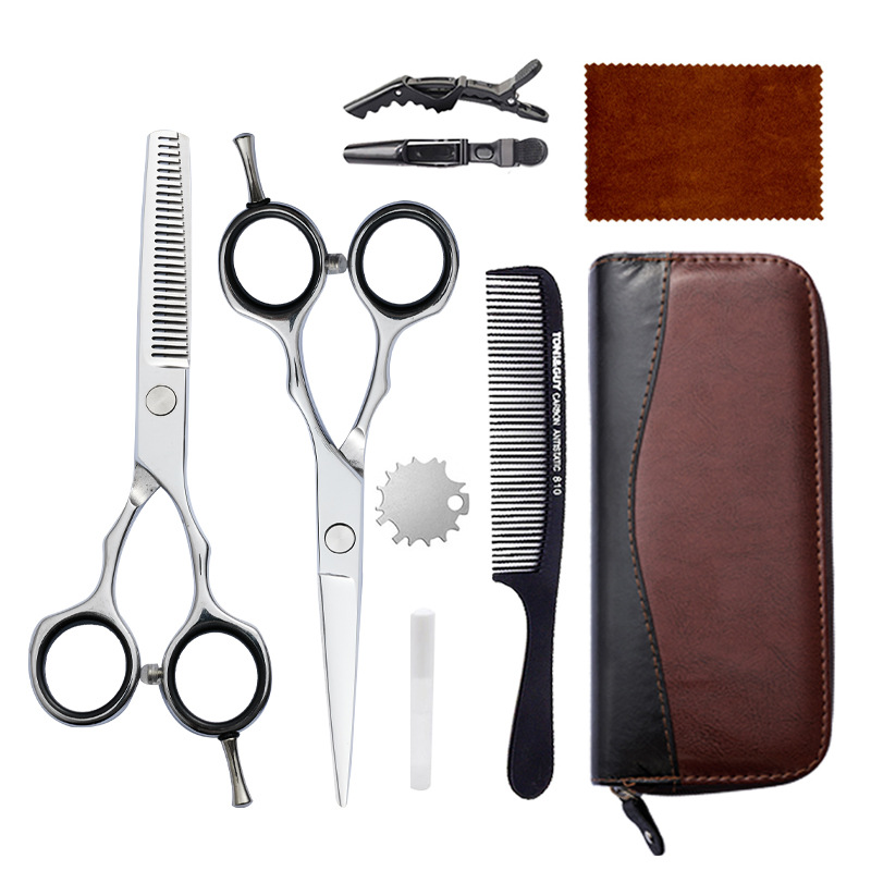 Juego de tijeras de peluquería de 6 pulgadas, acero inoxidable 440C, tijeras planas, tijeras de entresacar, herramienta para flequillo, tijeras de peluquería Amazon
