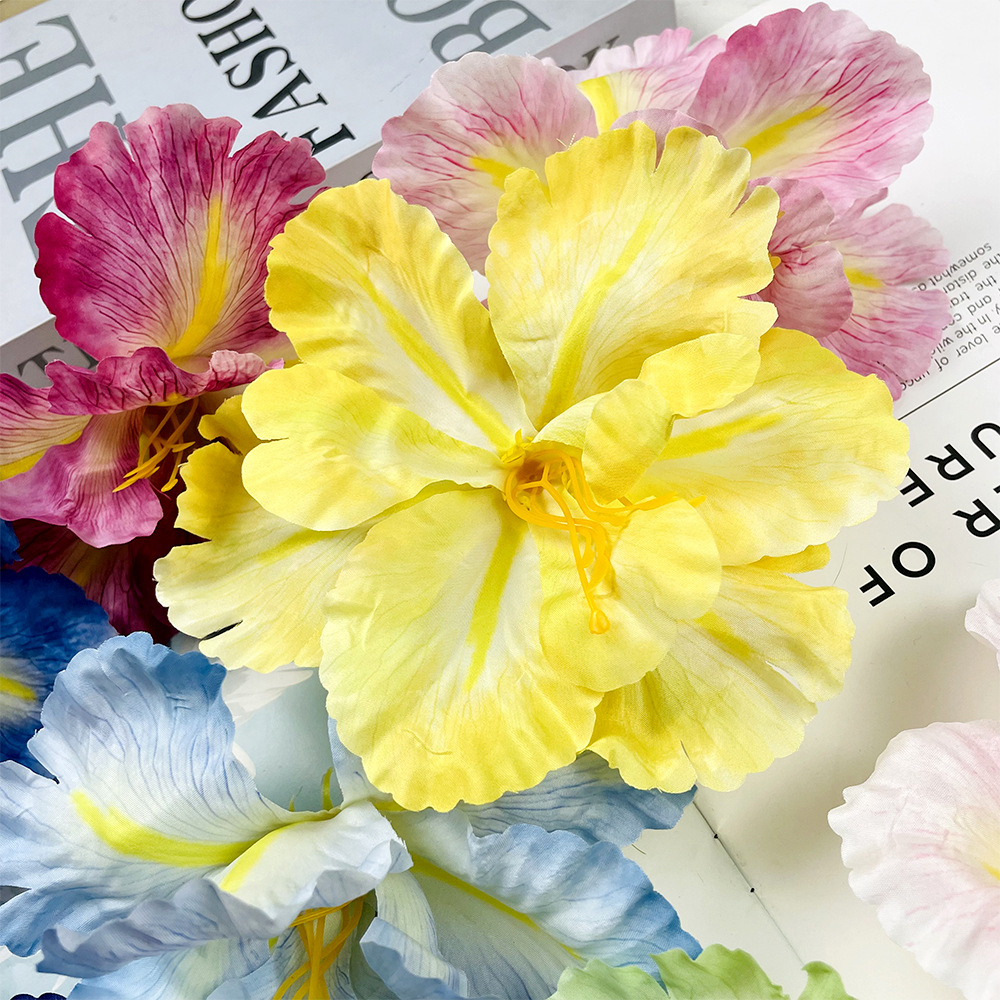 Simulación de flores Alice Iris cabeza de flores DIY Monet estilo de flores falsas tocadillo de flores material de paquete de accesorios de fotografía