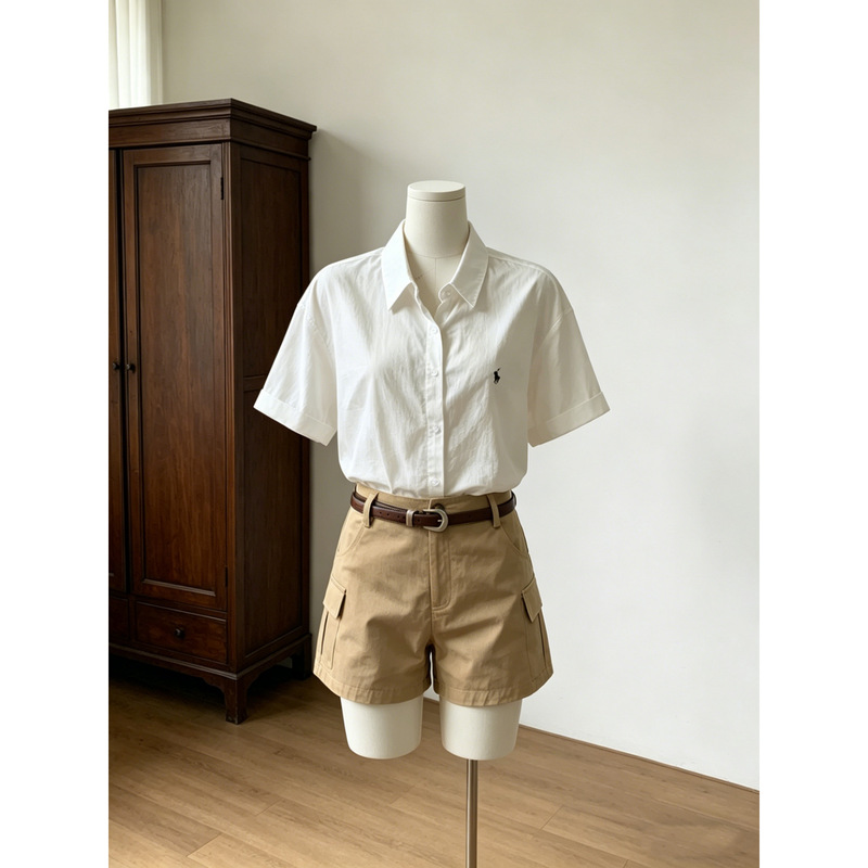 Plus-Size Khaki Straight-Leg Shorts, Slimming High-Waisted Casual Pants for Women, Summer Loose Versatile Multi-Pocket Cargo Pants Plus-Size Khaki Straight-Leg Shorts, Slimming High-Waisted Casual Pants for Women, Summer Loose Versatile Multi-Pocket Cargo Pants