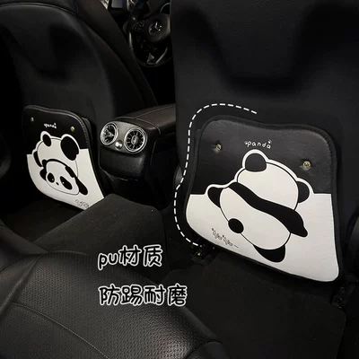 Car Seat Back Anti-Kick Pad for Women Cute Cartoon Panda Car Leather Seat Back Anti-Fouling Pad Cartoon Protective Pad