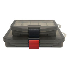 Grey five-grid box transparent plastic single-layer M-6 fishing box lure box bait box accessory box fishing gear box set box