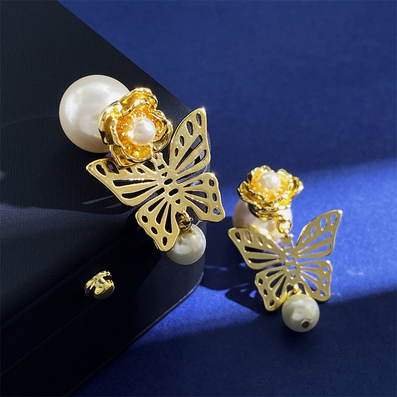 1 Par Elegante Mariposa Enchapado Cobre Pendientes De Gota display picture 8