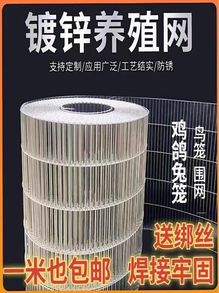鸡鸽铁丝网围栏网自制鸟笼笼子隔离片兔笼舍材料钢丝网养殖网镀锌