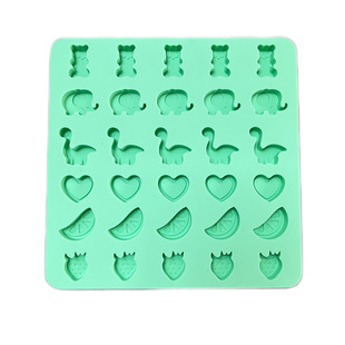 Qingyu Silicone Candy Mold Food Grade Baking DIY Animal Fruit Shape 30 Consecutive Scandinavian Blue Pudding Chocolate